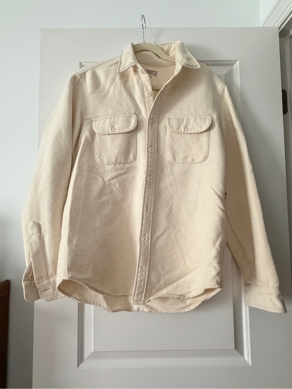 Wallace & Barnes Heavy Chamois Cloth Ivory Workshirt Size M